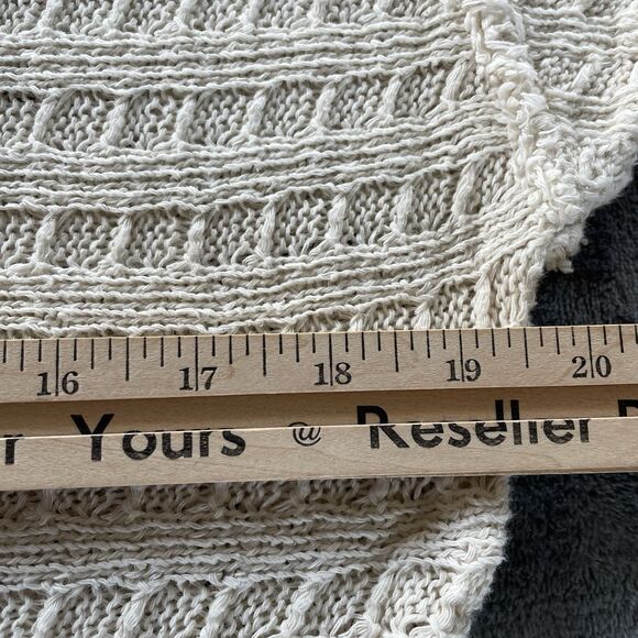 Free people Thermal Top Women's Medium Ivory Thien’s Hacci Boho Hippie Sweater - Picture 9 of 13